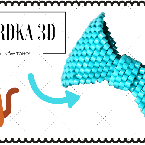 Qrkoko.pl - Kokardka 3D z koralików TOHO wypleciona ściegiem peyote
