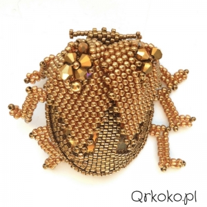 Qrkoko.pl - Złoty żuk z drobnych koralików